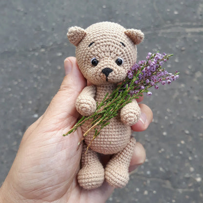 Amigurumi Teddy Bear Crochet Pattern – Tiny Bear with Knitted Clothes PDF Tutorial