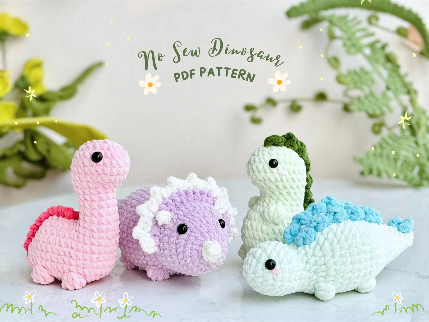 Amigurumi Crochet Pattern - Dinosaurs